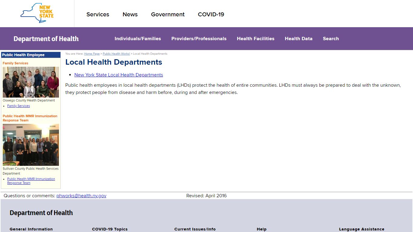 Local Health Departments - New York State Department of Health